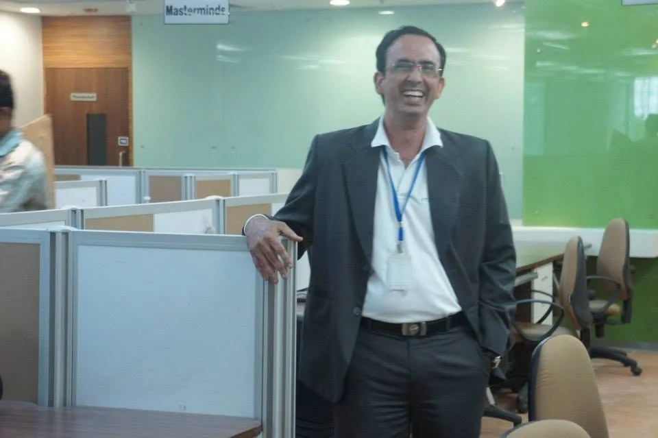 Naveen Shukla in an offshore office he set up in Pune